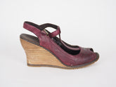 Womens Timberland Maeslin T-Bar 18624 Burgundy Slingback Leather Sandals UK 6.5